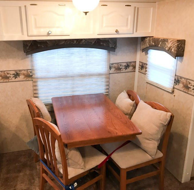 RV fifth wheel camper kitchen table and chairs dinette 