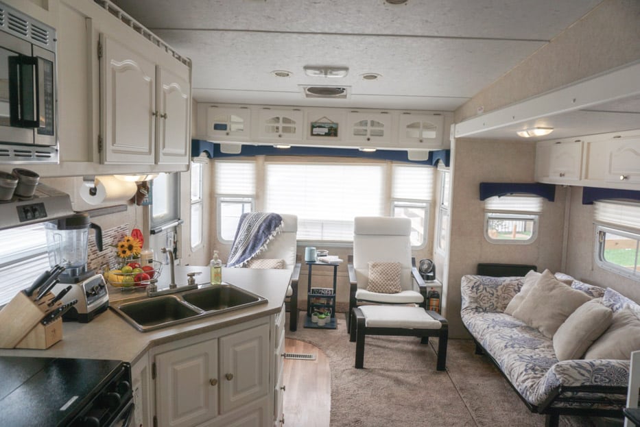 Rv fifth wheel camper remodel furniture