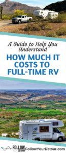 Are you considering RV life? Wondering how much it will cost to travel and live full-time in an RV? This post and guide will help you plan for your life on the road. 8 full-time RVers share their monthly expenses. Check out this site for more RV life hacks, tips, ideas, and routes. #RV #RVlife #fulltimerver #gorving #budget #fulltimerv
