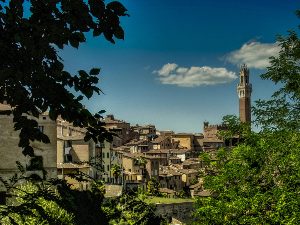 Siena, Italy with the Torre del Mangia in the skyline
