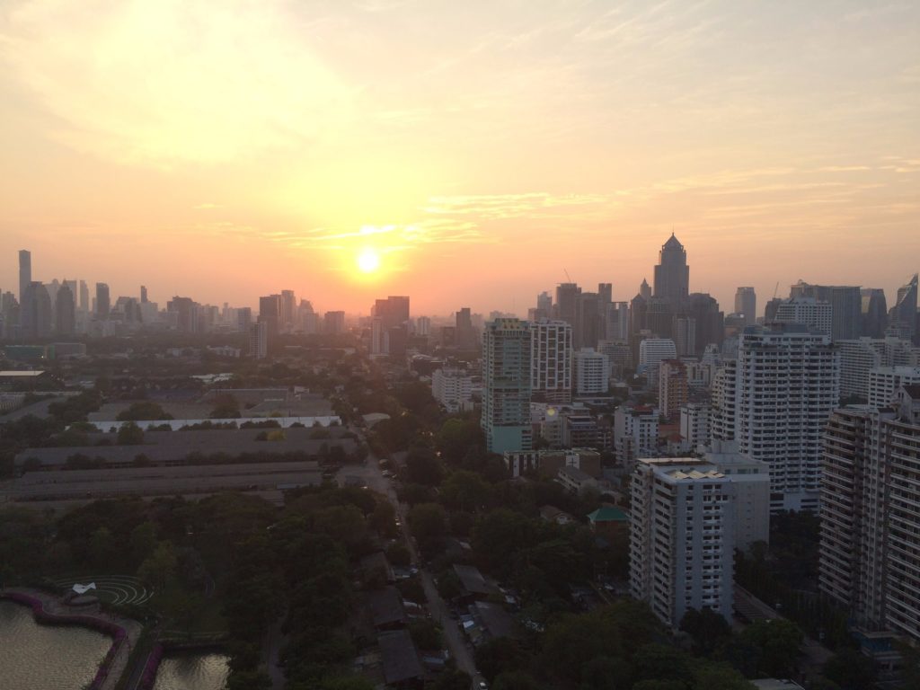 A beautiful sunset in Bangkok, Thailand