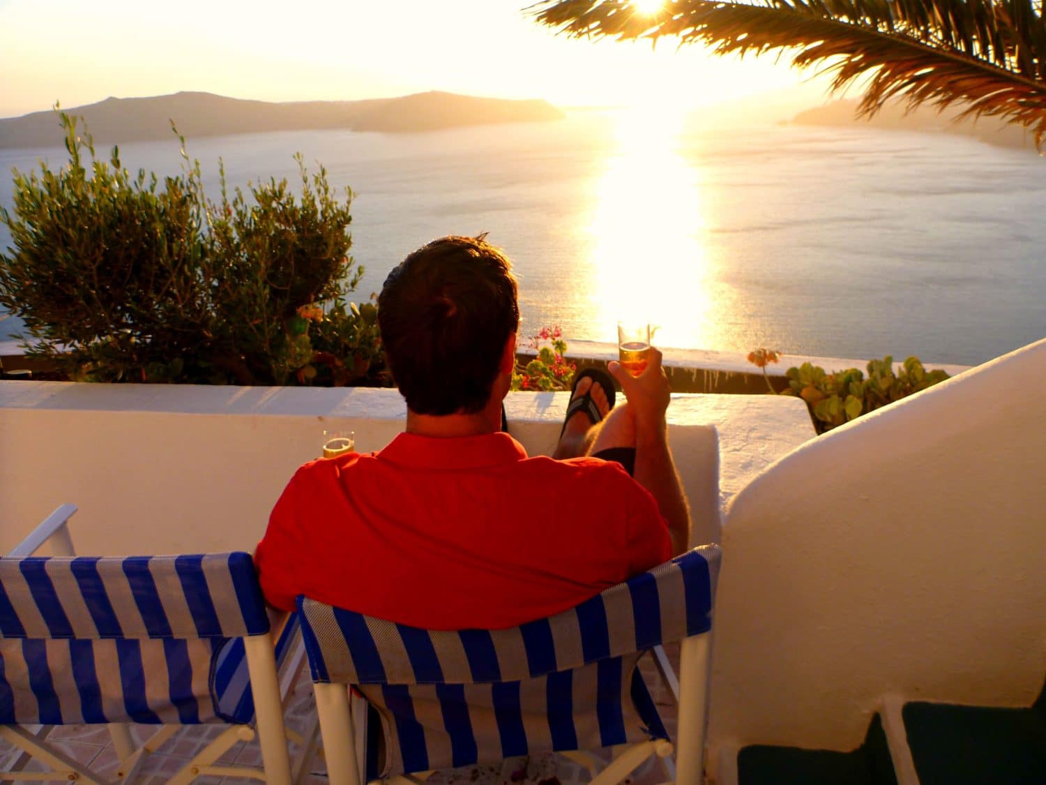 sunset view in santorini