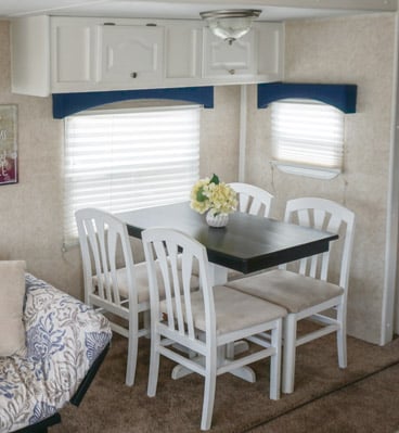 6 Quick Easy Remodel Projects That Transformed Our Rv Into A Home Follow Your Detour - Travel Trailer Table Seat Covers