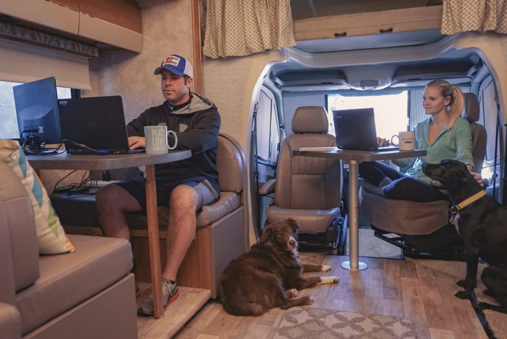 digital nomads working from an RV