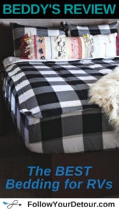 beddy's zip bedding on an RV camper bed