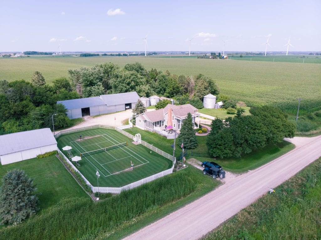 grass tennis court in iowa