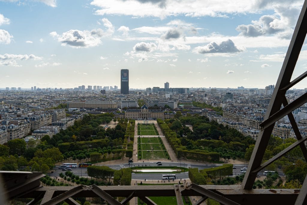 view of champ de mars from the eiffel tower