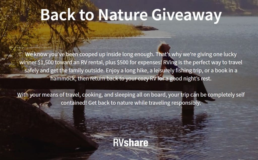 RVshare RV rental giveaway