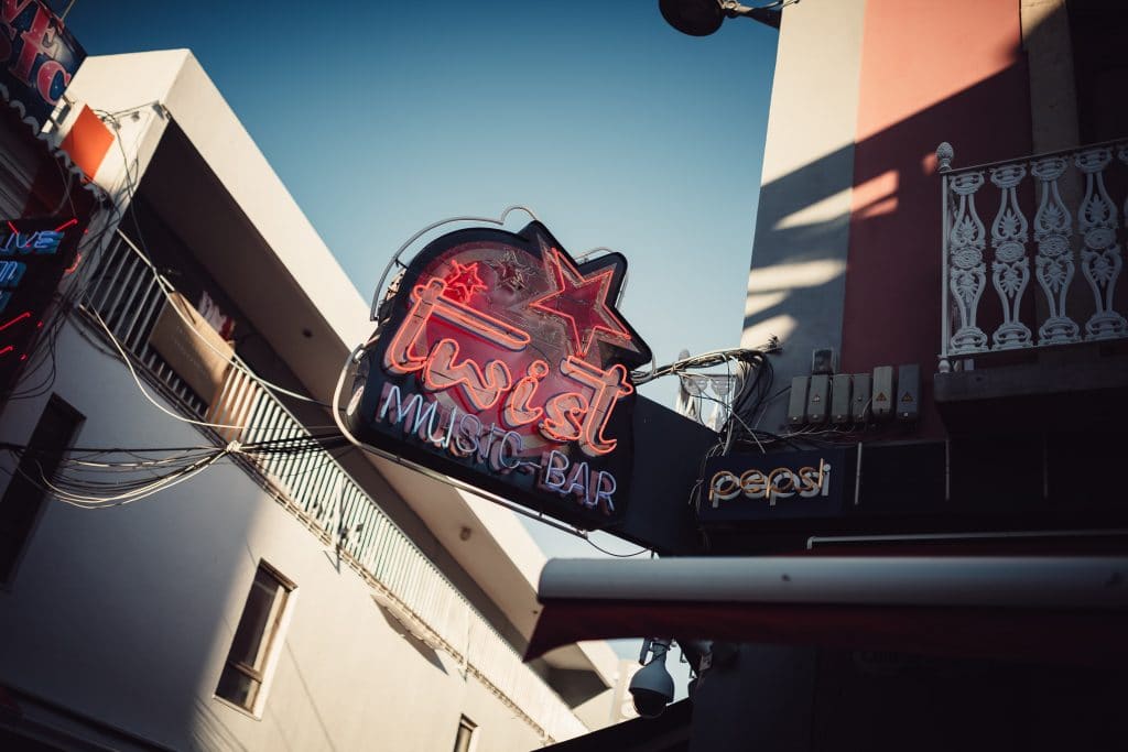 a bar on the strip albufeira