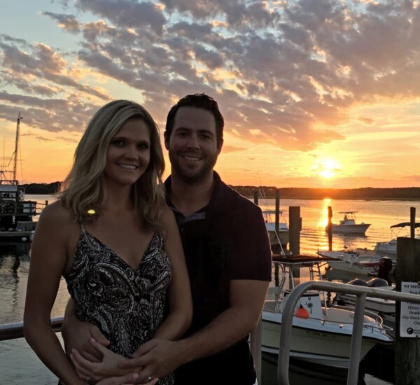 Dan and Lindsay at Skull Creek Boathouse. A must do!