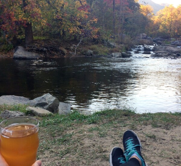 Catching a beer at Hickory Nut Gorge Brewery. Definitely worth a stop in!