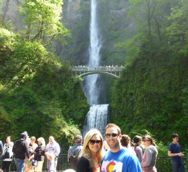 Dan and Lindsay at the beautiful Multnomah Falls.