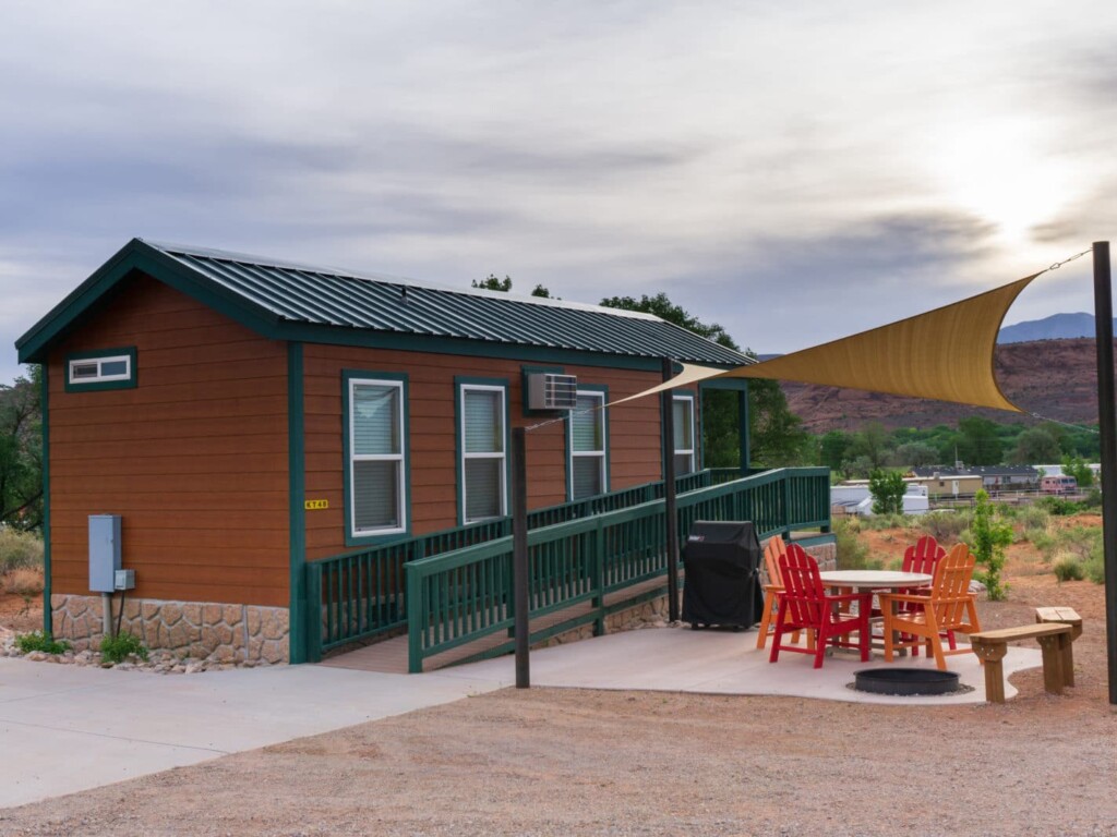 The on site cabins The on site cabins with views at Moab KOA