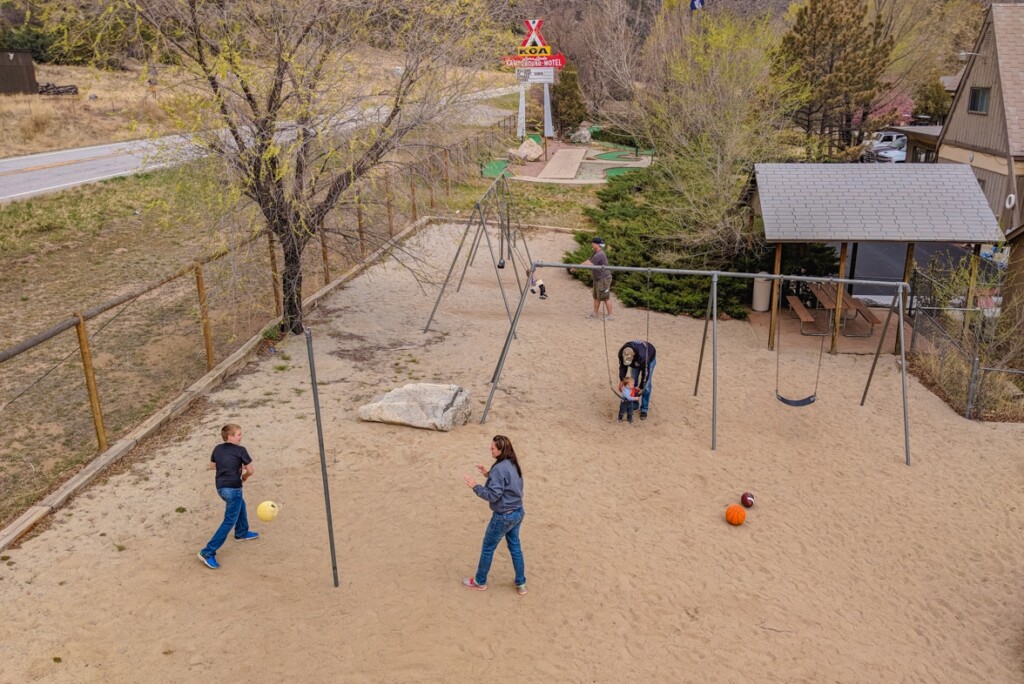 The family playing on the playground!